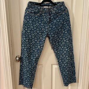Stylish Blue Patterned Women Jeans